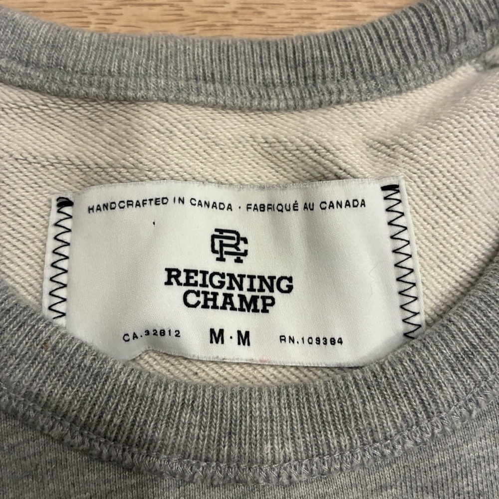 Reigning Champ Men’s Midweight Terry Gym Logo Crewneck Sweatshirt Size M - Picture 2 of 6